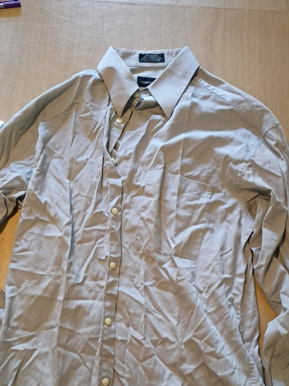 Claiborne Men's Light Gray Long-Sleeve Dress Shirt